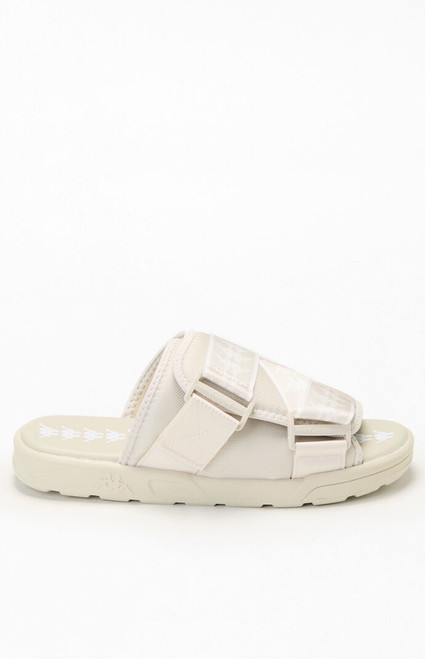 Kappa Men's White 222 Banda Mitel 1 Slide Sandals - 0518610900008