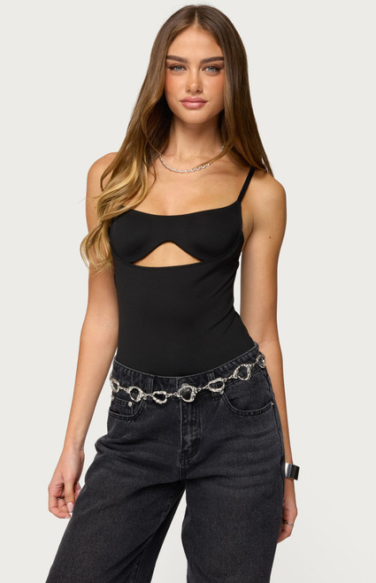 Edikted Women's Shulah Cutout Cupped Bodysuit - 0731609691422