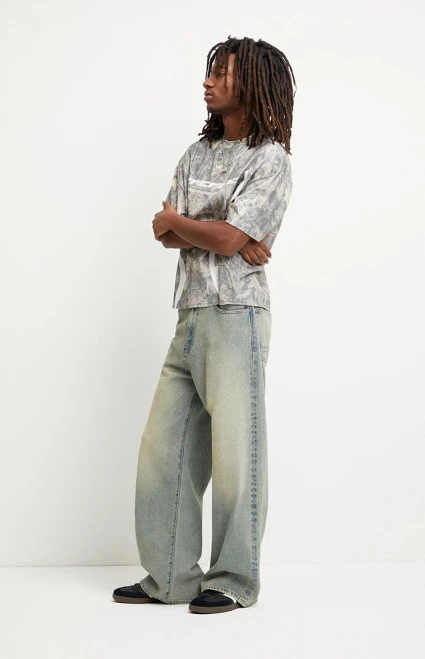 Pacsun Men's Blake Extreme Baggy Jeans Light Blue Tinted - 0131454210077
