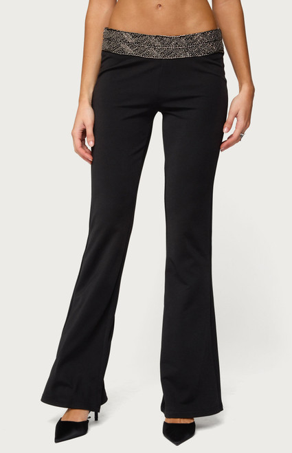Edikted Women's Maricela Sequin Bead Bootcut Pants - 0850609690250