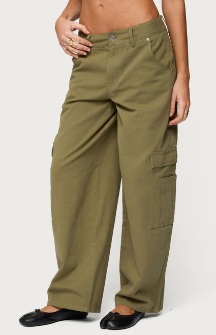 Edikted Women's Jadah Low Rise Baggy Cargo Pants - 0850609690253