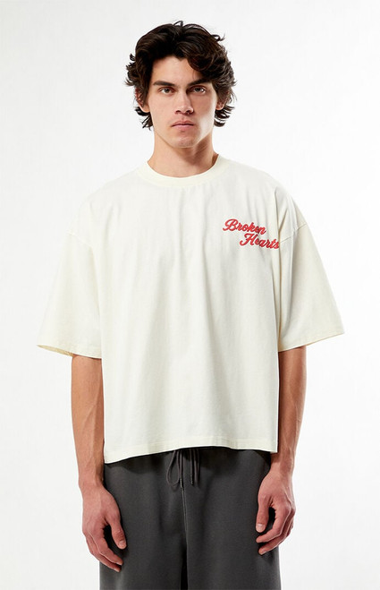 Pacsun Men's Dead Hearts Club Cropped Boxy T-Shirt - 0120522800109