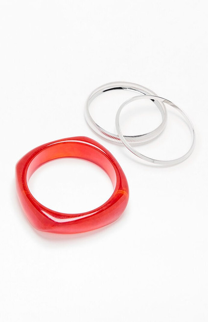 LA Hearts Women's 3 Pack Crimson Bangles - 0656610470031