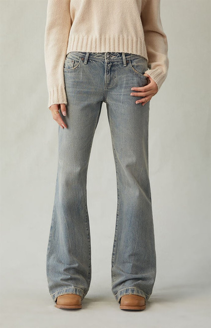 Pacsun Women's Jade Low Rise Bootcut Jeans Light Blue - 0860454210015