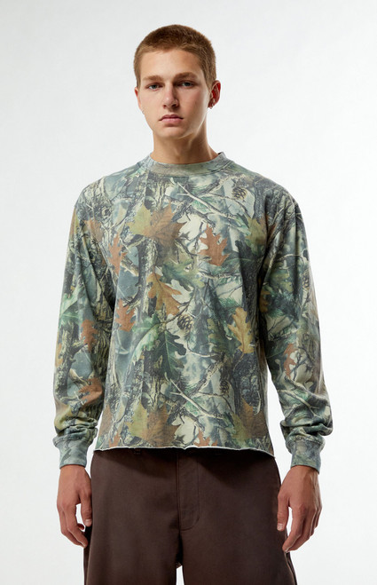 Pacsun Men's Camo Cropped Long Sleeve T-Shirt - 0126522800037