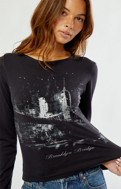 Daisy Street Women's Midnight Long Sleeve Top - 0731600250020