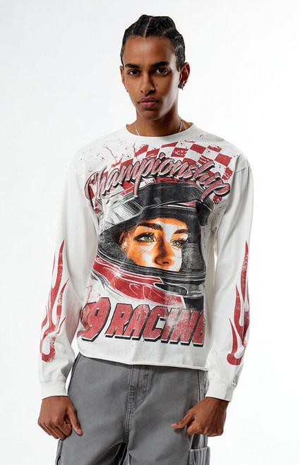 Pacsun Men's 99 Racing Cropped Long Sleeve T-Shirt - 0126522800096