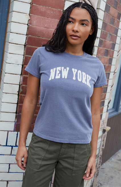 John Galt Women's Gray New York Embroidered T-Shirt - 0790601600234
