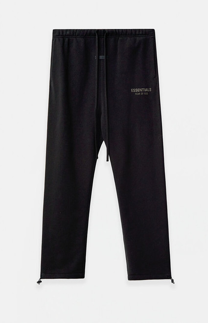 Fear of God ESSENTIALS Men's Jet Black Fleece Relaxed Sweatpants - 0130250500458861