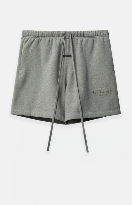 Fear of God ESSENTIALS Men's Concrete Heather Soccer Fleece Sweat Shorts - 0160250500383345