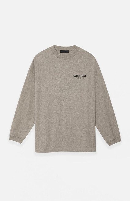 Fear of God ESSENTIALS Men's Heather Grey Long Sleeve T-Shirt - 0125250500613367