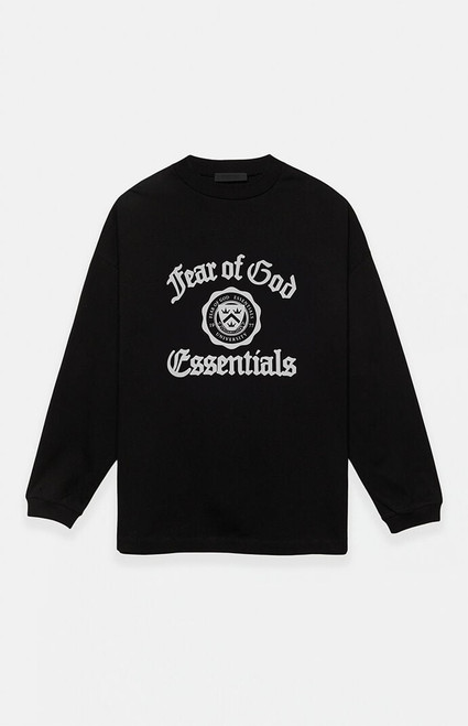 Fear of God ESSENTIALS Men's Black Heavy Long Sleeve T-Shirt - 0125468680056001