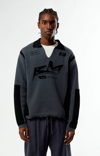 Pacsun Men's Moto Jacquard Polo Sweater - 0128610730002