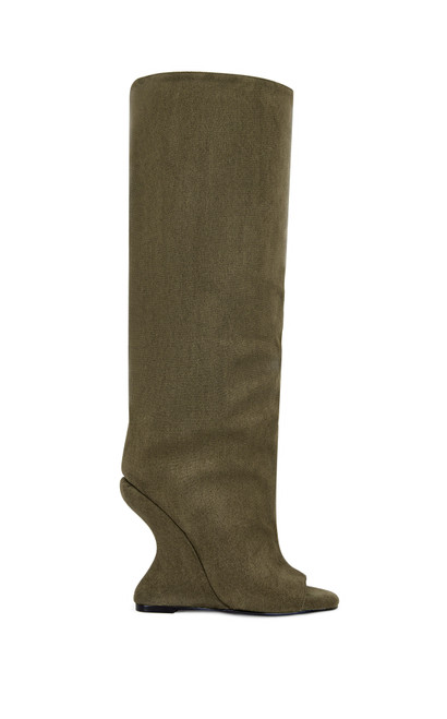 AZALEA WANG Women's Vincent Olive Faux Suede Peep Toe Wedge Heels - 0580611590078