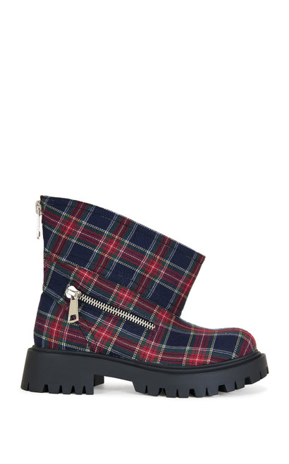 AZALEA WANG Women's Mohsen Plaid Platform Bootie - 0580611590082