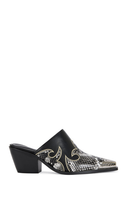 AZALEA WANG Women's Cecily Black Western Mules - 0580611590108
