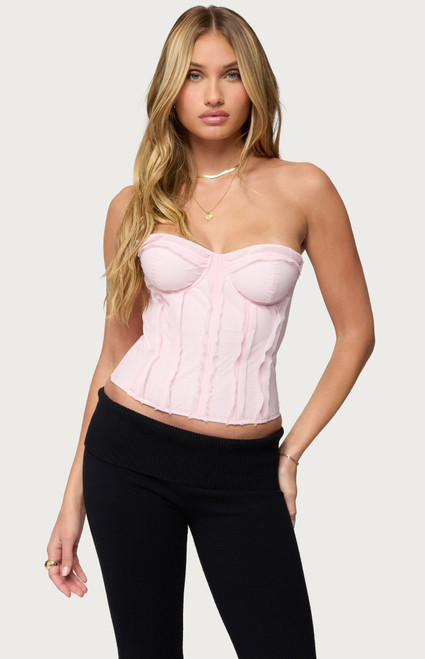 Edikted Women's Naliah Raw Edge Strapless Corset - 0731609691462