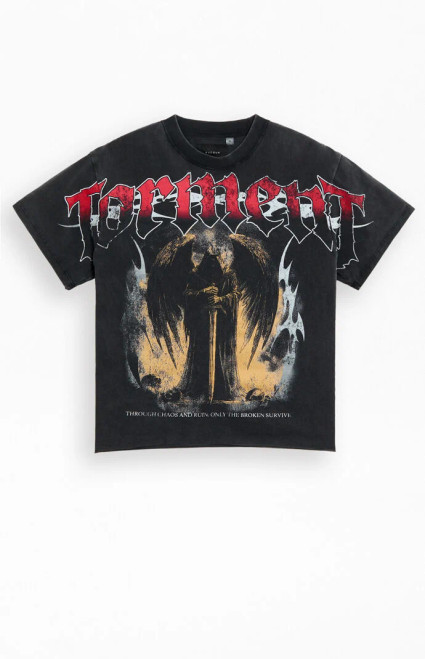 Pacsun Men's Torment Chaos Cropped Boxy T-Shirt - 0120522800095