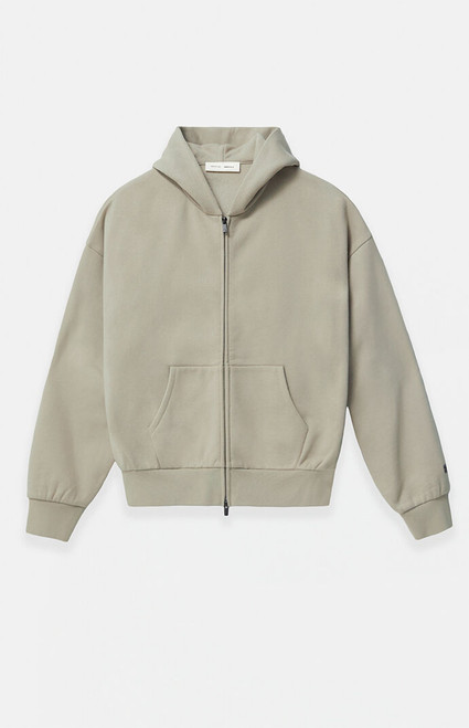 Fear of God ESSENTIALS Men's Abbey Stone Classic Fleece Zip Up Hoodie - 0192250500820659
