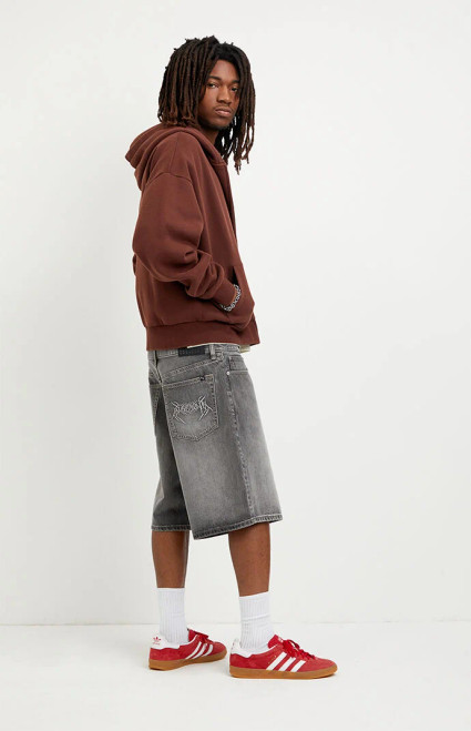 Pacsun Men's Parker Baggy Jean Shorts Black Wash - 0170454210031