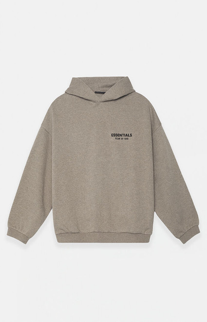 Fear of God ESSENTIALS Men's Heather Grey Fleece Hoodie - 0192250500716367