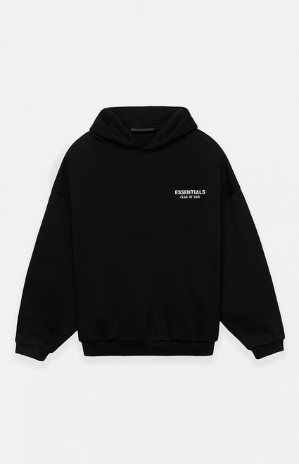 Fear of God ESSENTIALS Men's Black Fleece Hoodie - 0192250500713001