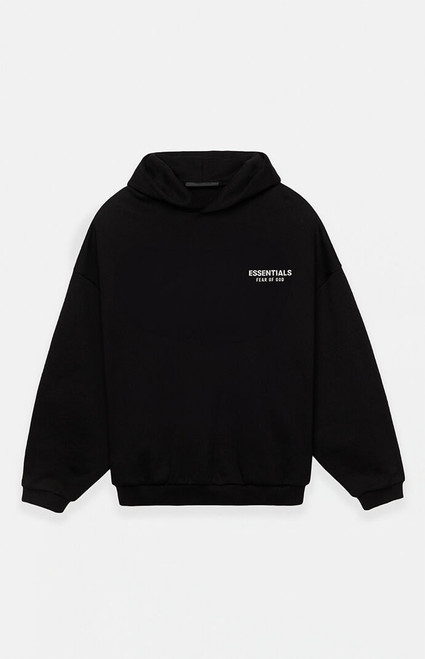 Fear of God ESSENTIALS Men's Black Fleece Hoodie - 0192250500713001
