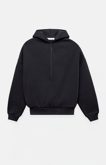 Fear of God ESSENTIALS Men's Black Property Lounge Half Zip Hoodie - 0192250500902001