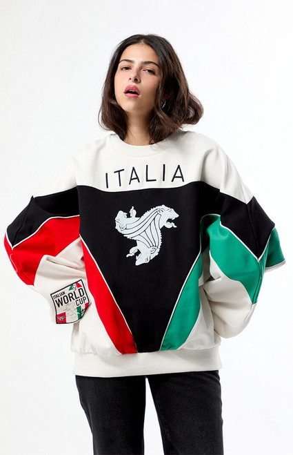 adidas Women's Italia World Cup Crew Neck Oversized Sweatshirt - 0751000250003