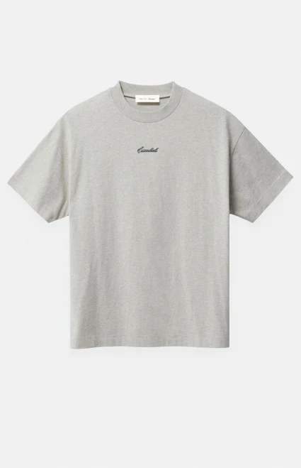 Fear of God ESSENTIALS Men's Concrete Heather Signature '90s Short Sleeve T-Shirt - 0125250500764345