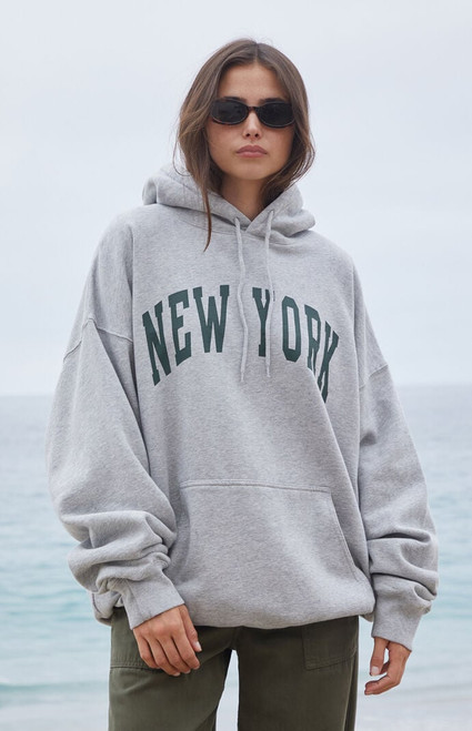John Galt Women's Silver New York Oversized Hoodie - 0793601600216