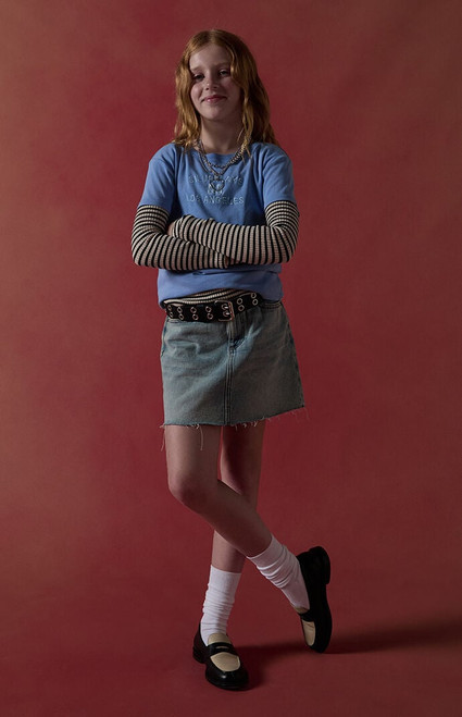 Pacsun Kids Kids Medium Indigo Denim Mini Skirt - 0787454210007