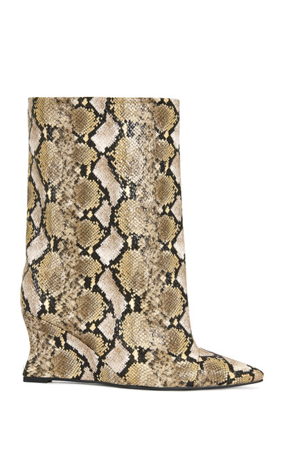 AZALEA WANG Women's Vinci Snake Wedge Booties - 0580611590134