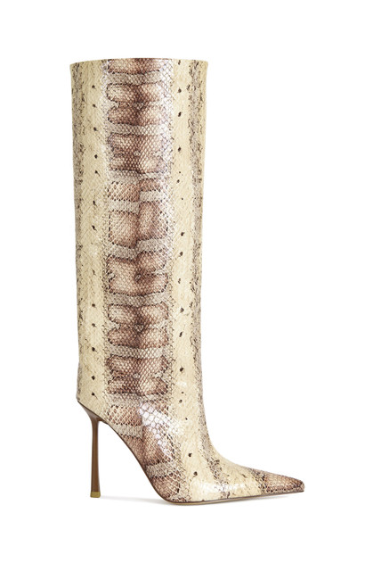 AZALEA WANG Women's Madeye Nude Snake Stiletto Boots - 0580611590136