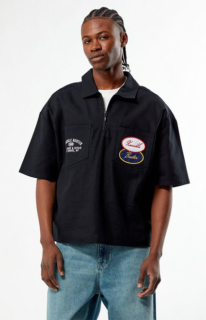 Pacsun Men's Knuckle Quarter Zip Shirt - 0180611140031