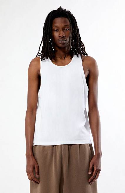 Pacsun Men's White Classic Muscle Tank Top - 0124468680015