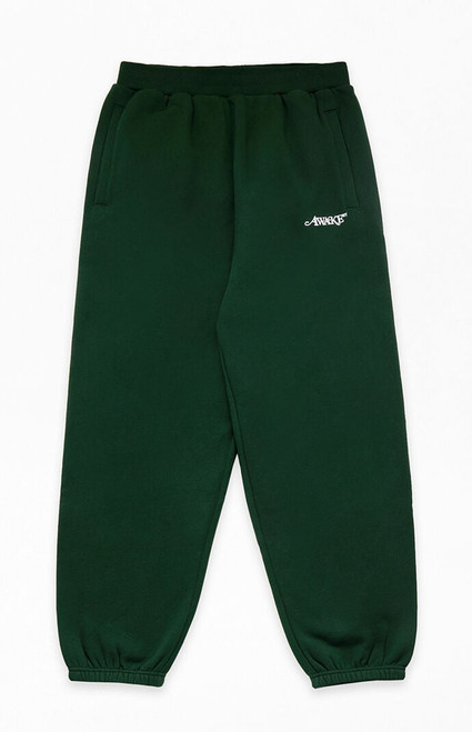 Awake NY Men's Green Classic Logo Sweatpants - 0130603440014