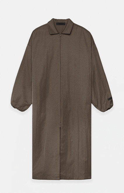 Fear of God ESSENTIALS Men's Brown Textured Nylon Trench Coat - 0202250500218020