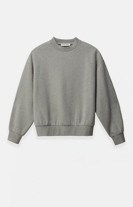 Fear of God ESSENTIALS Men's Concrete Heather Classic Fleece Crew Neck Sweatshirt - 0192250500822345