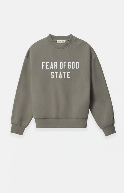 Fear of God ESSENTIALS Men's Moss '90s Fit Fleece Crew Neck Sweatshirt - 0192250500828245