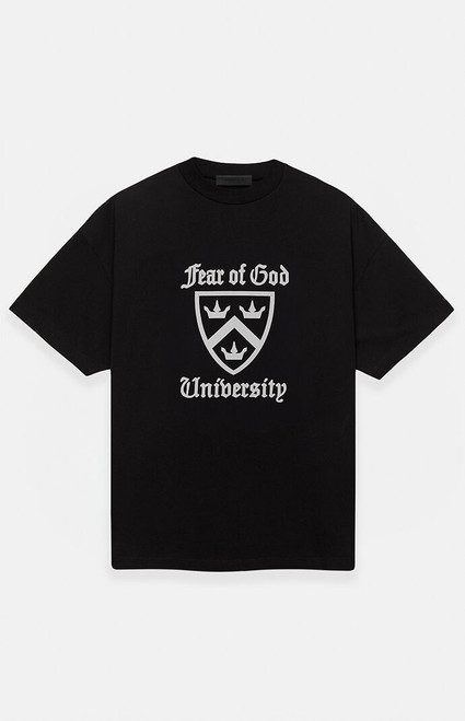 Fear of God ESSENTIALS Men's Black Heavy Crew Neck T-Shirt - 0125468680054001