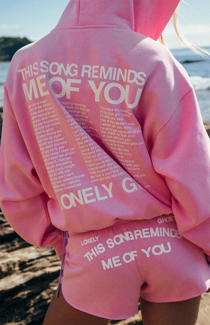 LONELY GHOST Women's This Song Reminds Me Of You Zip Up Hoodie - 0751611060016