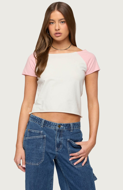 Edikted Women's Liva Contrast Raglan T-Shirt - 0262609690005