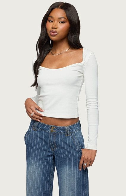 Edikted Women's Ximena Scoop Neck Top - 0263609690048