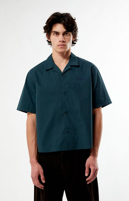 Pacsun Men's Farms Green Woven Camp Shirt - 0180611110009