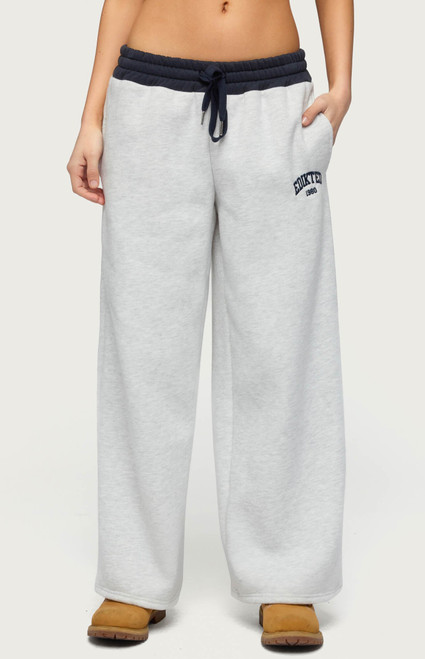 Edikted Women's Petite Contrast Embroidered Sweatpants - 0268609690010