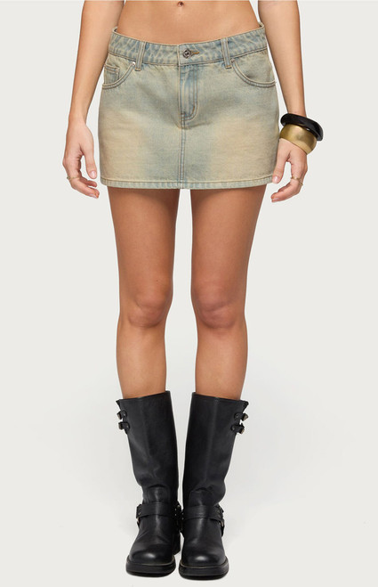 Edikted Women's Chiara Denim Micro Skirt - 0269609690002
