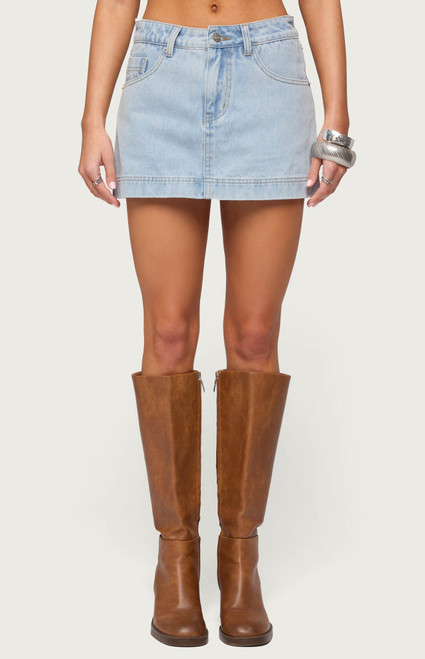 Edikted Women's Shanice Denim Mini Skort - 0269609690006