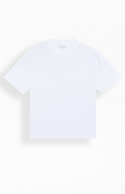 PS Basics Men's White Basic Oversized T-Shirt  - 0120468680258