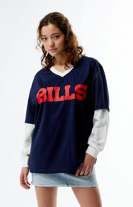 Women's NFL Wild Collective x PacSun Buffalo Bills Mesh Long Sleeve Jersey - 0702610230047